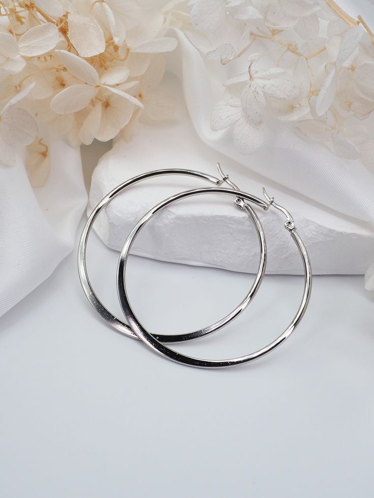 Classic Silver Hoop Earrings