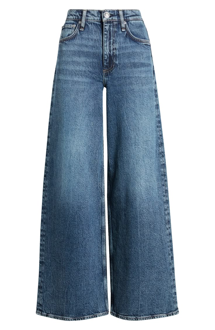 High - Waist Wide - Leg Jeans - Denim Blue